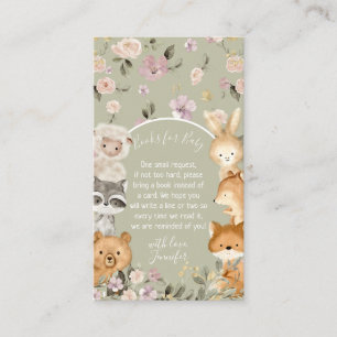 Carte D'accompagnement Green Botanical Forest Animaux Livres pour bébé