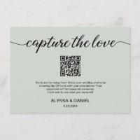Green Capture the love QR code mariage photo parta