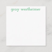 Carte D'accompagnement Green Cougar Print Name Lunch Box Notes (Dos)