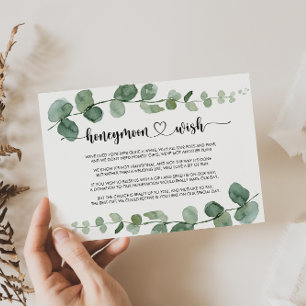 Carte D'accompagnement Green Delight Eucalyptus Vœu de Lune de Miel 