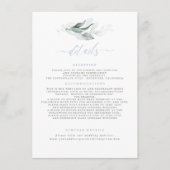 Carte D'accompagnement Green Elegant Dusty Blue Détails du Mariage (Devant)