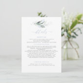 Carte D'accompagnement Green Elegant Dusty Blue Détails du Mariage (Debout devant)