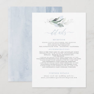 Carte D'accompagnement Green Elegant Dusty Blue Détails du Mariage