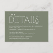 Carte D'accompagnement Green Elegant Minimal Mariage Détails (Devant)