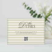 Carte D'accompagnement Green Elegant Timeless Wedding QR code Details (Debout devant)