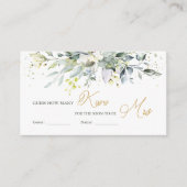 Carte D'accompagnement Green Eucalyptus Devinez combien de baisers dans J (Devant)