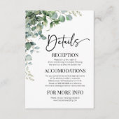 Carte D'accompagnement Green Eucalyptus Modern Mariage Détails (Devant)