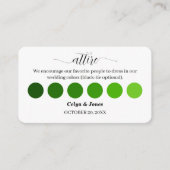 Carte D'accompagnement Green Fall Wedding Attire Dress Code Palette (Devant)