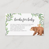 Carte D'accompagnement Green Forest Animals Baby shower Livres pour bébé (Devant)