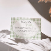 Carte D'accompagnement Green Gingham Baby Shower Enclosure Card