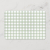 Carte D'accompagnement Green Gingham Coquette  Diaper Raffle (Dos)