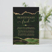 Carte D'accompagnement Green & Gold Agate Mariage Honeymoon Fund (Debout devant)