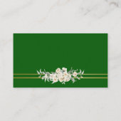 Carte D'accompagnement Green Gold Floral RSVP QR Code Mariage site Web (Dos)