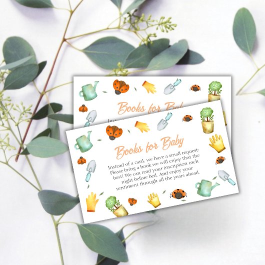 Carte D'accompagnement Green Ladybug Garden Livres Pour Baby shower