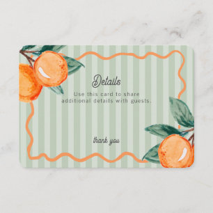 Carte D'accompagnement Green Little Cutie Pastel Citrus Détails Insérer