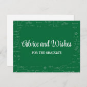 Carte D'accompagnement Green Math Graduation Party Advice for Graduate (Devant / Derrière)
