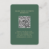 Carte D'accompagnement Green Minimalist Elegant QR Code Mariage Photos (Devant)