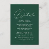 Carte D'accompagnement Green Modern Elegance Détails du Mariage (Devant)