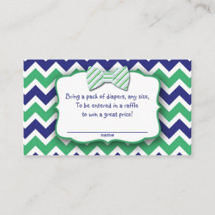 Carte D'accompagnement Green Navy Bow Cravate Déchets Raffle Tickets jeu