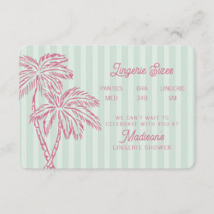 Carte D'accompagnement Green Palm Springs Pastel Beach Lingerie Insertion