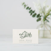 Carte D'accompagnement Green Pine Woods Mountain Sketch Mariage Website (Debout devant)
