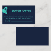 Carte D'accompagnement Green Rocket Spacship Space Thème Diaper Raffin (Devant / Derrière)