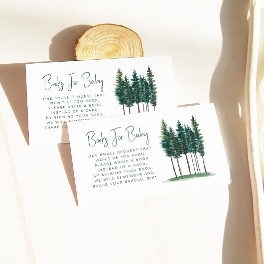 Carte D'accompagnement Green Rustic Pine Trees Réserver Baby shower de de