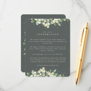 Carte D'accompagnement Green Snowberry+Eucalyptus Eedge Mariage Détails