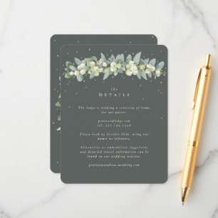 Carte D'accompagnement Green Snowberry+Eucalyptus Garland Détails du Mari