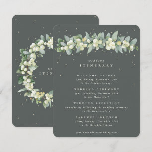Carte D'accompagnement Green Snowberry+Eucalyptus Garland Mariages Événem