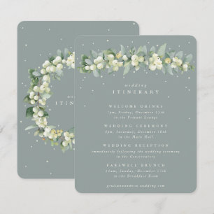 Carte D'accompagnement Green Snowberry+Eucalyptus Garland Mariages Événem