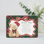 Carte D'accompagnement Green Tartan Christmas Bear Books for Baby Card (Debout devant)
