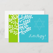 Carte D'accompagnement Green Turquoise Blue Tree of Life Réception Bat mi (Devant / Derrière)