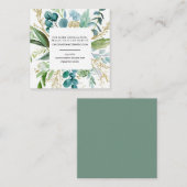 Carte D'accompagnement Green White Gold Mariage site Web (Devant / Derrière)