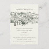 Carte D'accompagnement Green Winery Mountain Croquis Réception de mariage (Devant)