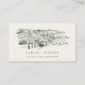 Carte D'accompagnement Green Winery Mountain Sketch Mariage Website (Devant)