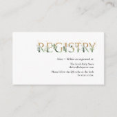 Carte D'accompagnement Greenery and Gold Baby Registry Code QR (Devant)