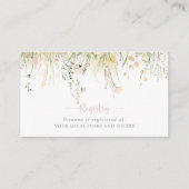 Carte D'accompagnement Greenery Boho Fleur sauvage Mariage Registre des c (Devant)