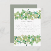 Carte D'accompagnement Greenery Eucalyptus Informations complémentaires (Devant / Derrière)