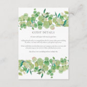 Carte D'accompagnement Greenery Eucalyptus Informations complémentaires (Devant)