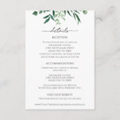 Carte D'accompagnement Greenery Eucalyptus Reception Details Card (Devant)