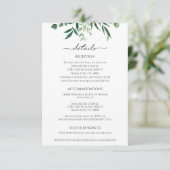 Carte D'accompagnement Greenery Eucalyptus Reception Details Card (Debout devant)