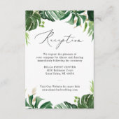 Carte D'accompagnement Greenery Palm Tropical Feuilles Réception de maria (Devant)