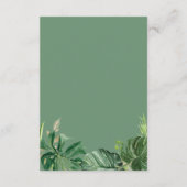 Carte D'accompagnement Greenery Palm Tropical Feuilles Réception de maria (Dos)