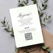 Carte D'accompagnement Greenery Script Wedding QR Code RSVP Card