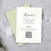 Carte D'accompagnement Greenery Script Wedding QR Code RSVP Card