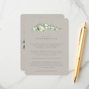 Carte D'accompagnement Greige Snowberry+Eucalyptus Mariage Détails