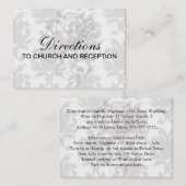 Carte D'accompagnement grey baroque damask (Devant / Derrière)