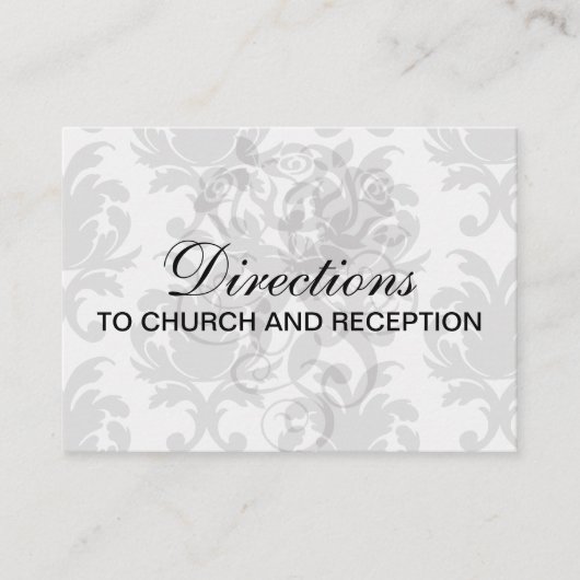 Carte D'accompagnement grey baroque damask (Devant)