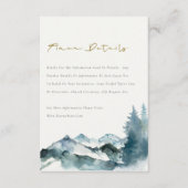 Carte D'accompagnement Grey Blush Green Blue Mountain Pine Mariage Détail (Devant)